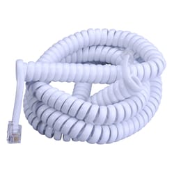 Monster Cable Just Hook It Up 12 ft. L White Telephone Handset Coil Cord