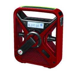 Eton Red Weather Alert Radio Flashlight Digital Battery Operated