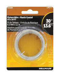 Hillman Plastic Coated Silver Picture Wire 30 lb 1 pk