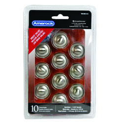 Amerock Allison Round Furniture Knob 1-3/16 in. D 1 in. Satin Nickel 10 pk