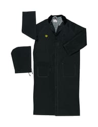MCR Safety Black PVC-Coated Polyester Split Leg Raincoat XL