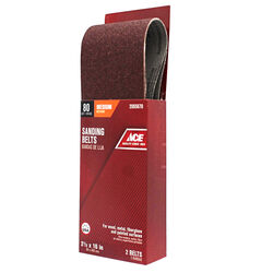 Ace 16 in. L X 2-1/2 in. W Aluminum Oxide Sanding Belt 80 Grit Medium 2 pc