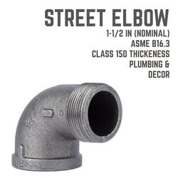 BK Products 1-1/2 in. MIP T X 1-1/2 in. D FIP Black Malleable Iron 90 Degree Street Elbow