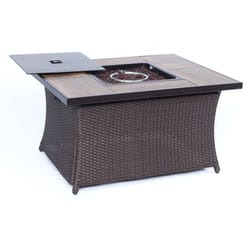 Hanover Coffee Table LP Gas Metal Outdoor Fireplace 23.5 in. H X 35.8 in. W X 43.8 in. D