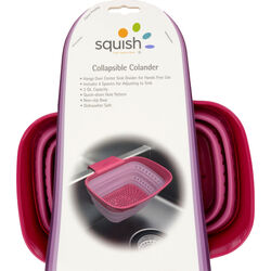 Squish 6-1/4 in. W X 8-3/4 in. L Two Tone Pink Polypropylene Over The Sink Collapsible Colander