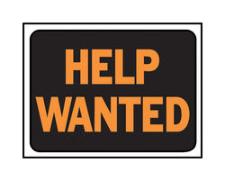 Hy-Ko Hy-Glo English Black Help Wanted Sign 8.5 in. H X 12 in. W