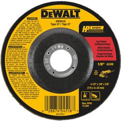 DeWalt High Performance 4-1/2 in. D X 7/8 in. S Aluminum Oxide Cutting/Grinding Wheel 1 pc