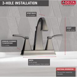 Delta Flynn Stainless Steel Two Handle Lavatory Faucet 4 in.