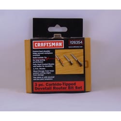 Craftsman 1/4 in. D X Multi Size in. R X Assorted in. L Router Bit Set 3 pc