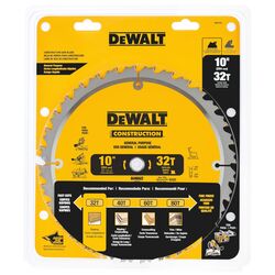 DeWalt 10 in. D X 5/8 in. S Carbide Circular Saw Blade 32 teeth 1 pk