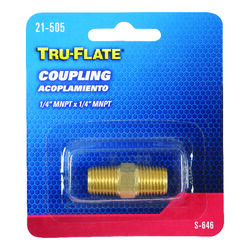 Tru-Flate Brass Coupling 1/4 in. Male 1 1 pc
