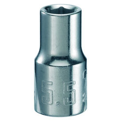 Craftsman 5.5 mm S X 1/4 in. drive S Metric 6 Point Standard Shallow Socket 1 pc