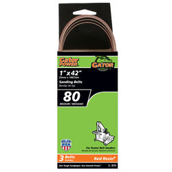 Gator 42 in. L X 1 in. W Aluminum Oxide Sanding Belt 80 Grit Medium 3 pc