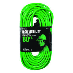 Woods Outdoor 80 ft. L Neon Green Extension Cord 12/3 SJTW