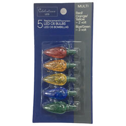 Celebrations LED C6 Multi-color 5 ct Replacement Christmas Light Bulbs