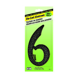 Hy-Ko 3-1/2 in. Black Aluminum Nail-On Number 6 1 pc