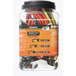 Keeper Assorted Bungee Cord Set 36 in. L X 0.315 in. T 12 pk