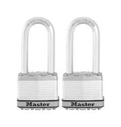 Master Lock 2 in. W Steel Dual Ball Bearing Locking Padlock 2 pk Keyed Alike