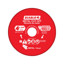 Diablo 4-1/2 in. D X 7/8 in. S Diamond Metal Cut-Off Wheel