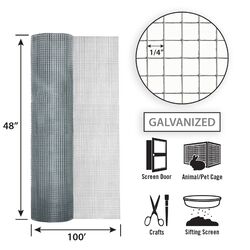 Garden Zone 48 in. W X 100 ft. L Silver Gray Steel Hardware Cloth