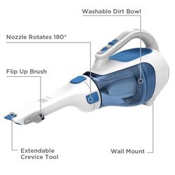 Black and Decker Dustbuster Bagless Cordless Cyclonic Filter Hand Vacuum 7.99 in. 12.53 in. 5.39