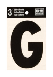 Hy-Ko 3 in. Black Vinyl Self-Adhesive Letter G 1 pc