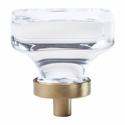 Amerock Glacio Collection Cabinet Knob 1-3/8 in. D 1-5/16 in. Clear/Champagne 1 pk