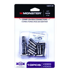 Monster Just Hook It Up Crimp-On RG6 Coaxial Connector 10 pc