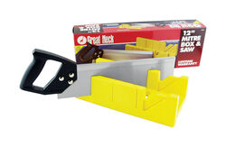 Great Neck 12 in. L X 4 in. W High Impact Polypropylene Mitre Box with Back Saw Yellow 1 pc