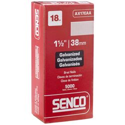 Senco 1-1/2 in. 18 Ga. Straight Strip Brad Nails Smooth Shank 5000 pk