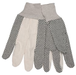 MCR Safety L Cotton Dotted White Gloves