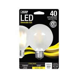 Feit Electric acre G25 E26 (Medium) LED Bulb Soft White 40 Watt Equivalence 1 pk