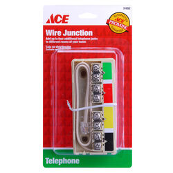 Ace 5 in. Rectangle PVC Phone Junction Box Ivory
