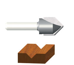 Vermont American 1/2 in. D X 7/16 in. R X 1-25/32 in. L Carbide Tipped V-Groove Router Bit