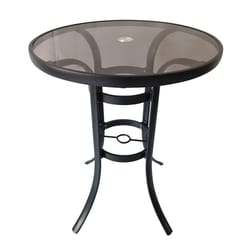 Living Accents Barrington Round Brown Glass Table