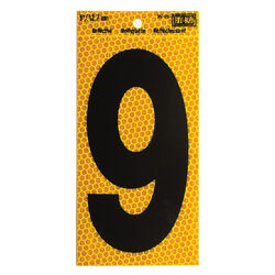 Hy-Ko 5 in. Reflective Black Vinyl Self-Adhesive Number 9 1 pc