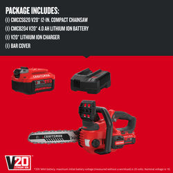 Craftsman 12 in. 20 V Battery Chainsaw Kit (Battery & Charger)