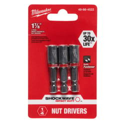 Milwaukee SHOCKWAVE IMPACT DUTY 1/4 inch drive in. S X 1-7/8 in. L Heat-Treated Steel Nut Driver