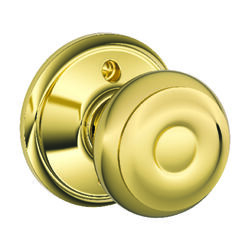 Schlage Georgian Bright Brass Steel Dummy Knob 2 Grade Right or Left Handed