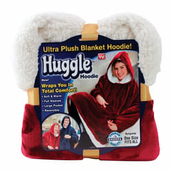Huggle Hoodie As Seen On TV One Size Fits All Unisex Burgundy Hooded Sweatshirt