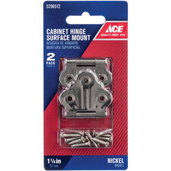 Ace 1.4 in. W X 1-1/4 in. L Nickel Steel Cabinet Hinge 2 pk