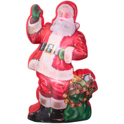Gemmy LED White 83.86 in. Inflatable Santa with Bag