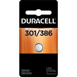 Duracell Silver Oxide 301/386 1.5 V Electronic/Watch Battery 1 pk
