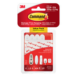 3M Command Assorted Foam Mounting Strips 3-3/8 in. L 12 pk