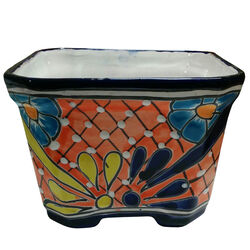 Avera Products Talavera 6 in. H X 8 in. W X 8 in. D Ceramic Talavera Planter Set Multicolored