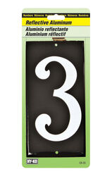 Hy-Ko 3-1/2 in. Reflective White Aluminum Nail-On Number 3 1 pc