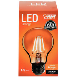 Feit Electric acre Filament A19 E26 (Medium) LED Bulb Orange 30 Watt Equivalence 1 pk