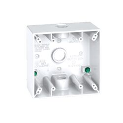 Sigma Electric 4-1/2 in. Square Metallic 2 gang Weatherproof Box White