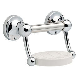 Delta 9 in. L Polished Chrome Stainless Steel Soap Dish with Assist Bar