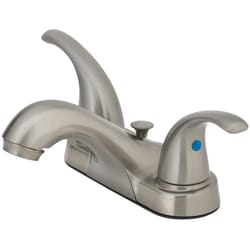 OakBrook Pacifica Brushed Nickel Two Handle Lavatory Pop-Up Faucet 4 in.